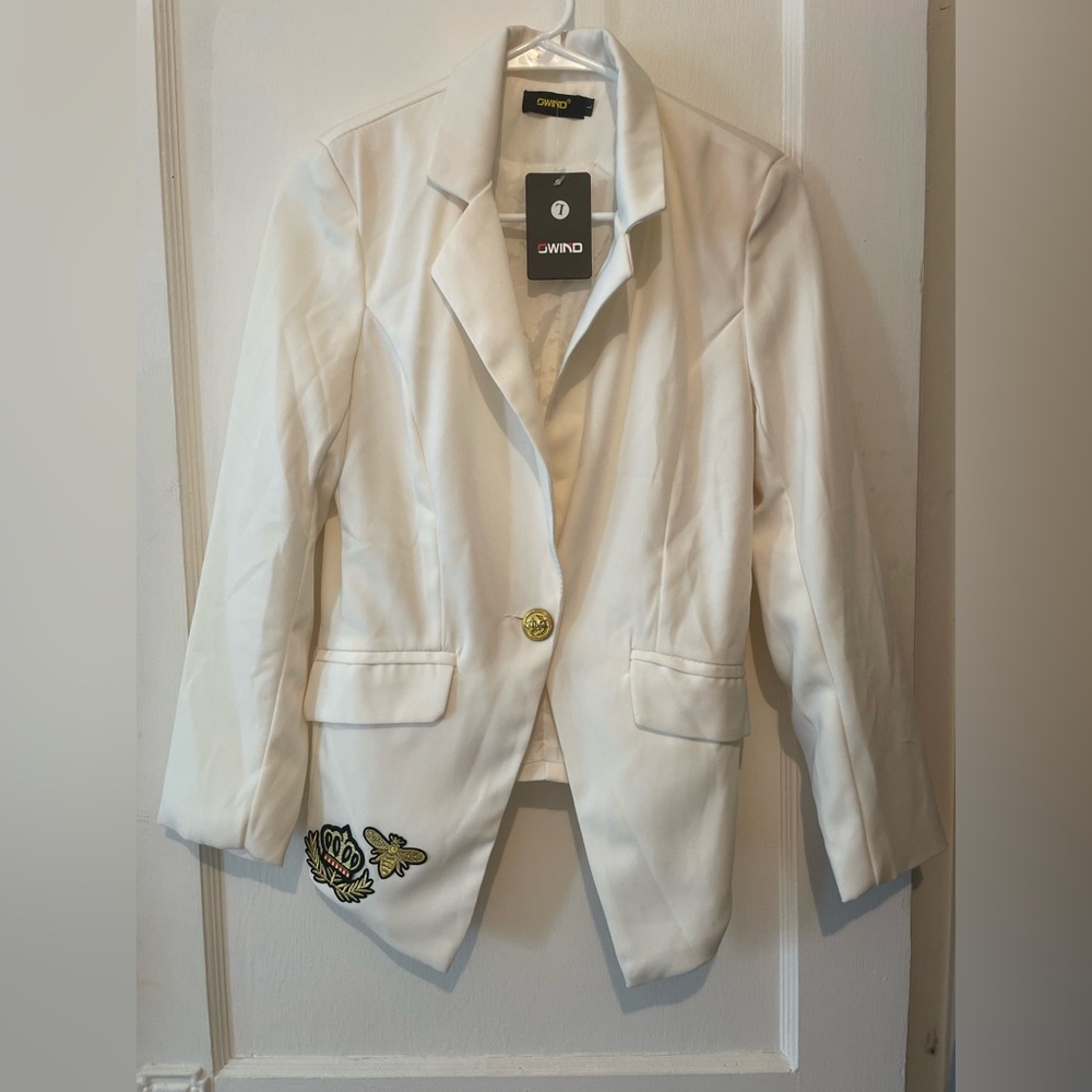 Owind white single breasted blazer